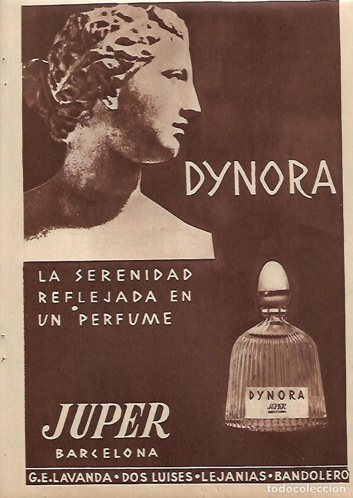 Collezionismo: A&Ntilde;O 1958 RECORTE PRENSA PUBLICIDAD PERFUME DYNORA PERFUMERIA JUPER BARCELONA
