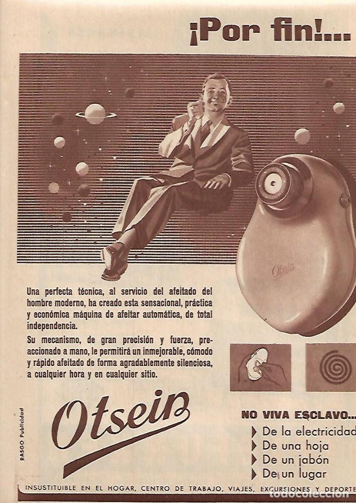 Collectionnisme: A&Ntilde;O 1958 RECORTE PRENSA PUBLICIDAD OTSEIN MAQUINA DE AFEITAR AUTOMATICA AFEITADO