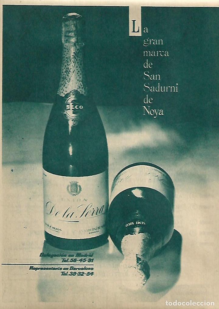 Sammelleidenschaft Papier: A&Ntilde;O 1958 RECORTE PRENSA PUBLICIDAD BEBIDAS DE LA SERRA CAVA CHAMPAN EXTRA SANT SADURNI