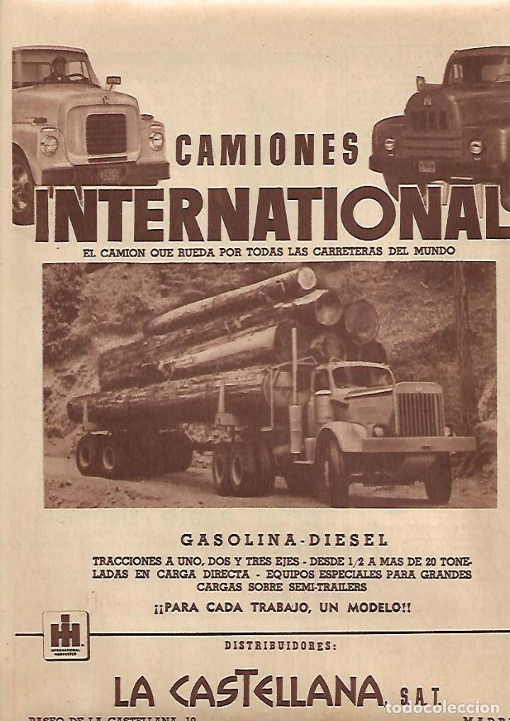 Coleccionismo: A&Ntilde;O 1958 RECORTE PRENSA PUBLICIDAD CAMION INTERNATIONAL TRANSPORTE LA CASTELLANA