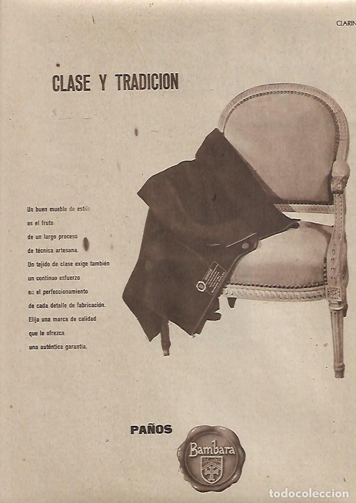 Collezionismo: A&Ntilde;O 1958 RECORTE PRENSA PUBLICIDAD PA&Ntilde;OS BAMBARA CLASE Y TRADICION
