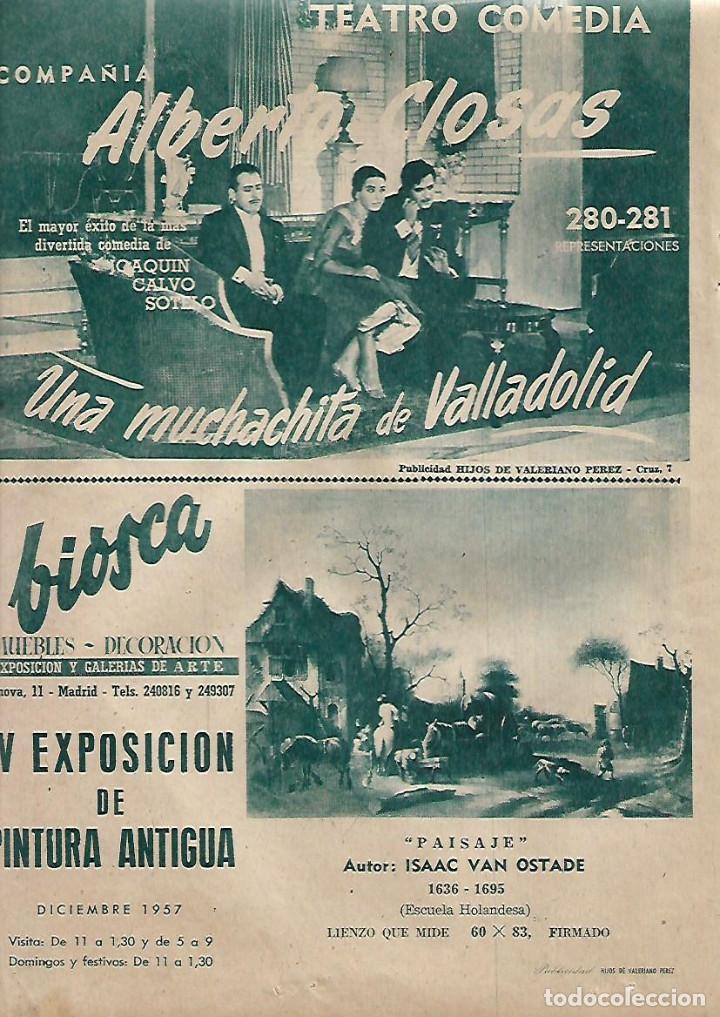 Coleccionismo: A&Ntilde;O 1957 RECORTE PRENSA PUBLICIDAD GALERIA DE ARTE BIOSCA EXPOSICION PINTURA ARTISTICA