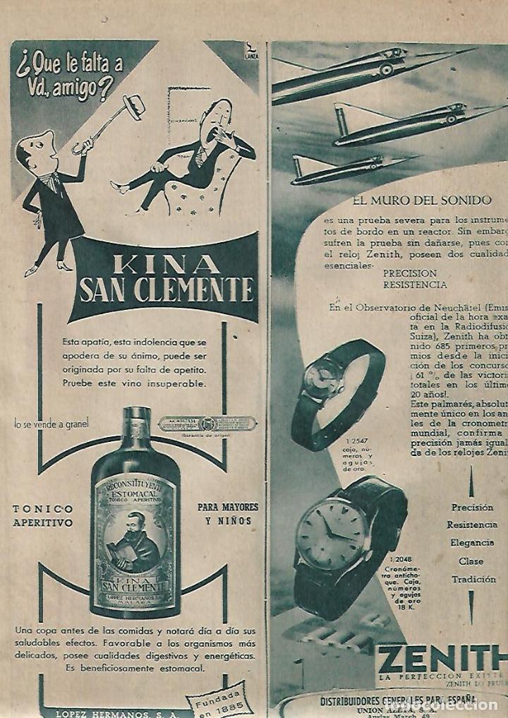 Coleccionismo: A&Ntilde;O 1957 RECORTE PRENSA PUBLICIDAD BEBIDAS KINA SAN CLEMENTE LOPEZ HERMANOS MALAGA ESTOMACAL