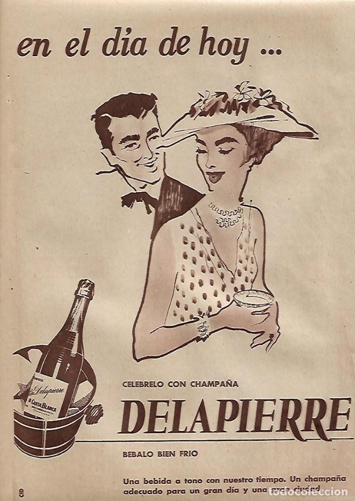 Collectionnisme: A&Ntilde;O 1957 RECORTE PRENSA PUBLICIDAD BEBIDAS DELAPIERRE CAVA CHAMPAN CHAMPA&Ntilde;A