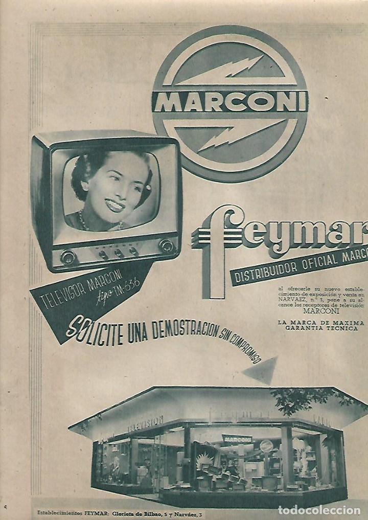 Collezionismo: A&Ntilde;O 1957 RECORTE PRENSA PUBLICIDAD ESTABLECIMIENTO FEYMAR DISTRIBUIDOR OFICIAL MARCONI TELEVISION