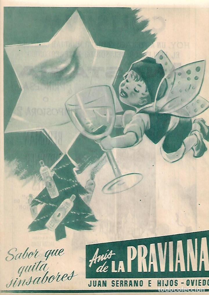 Coleccionismo: A&Ntilde;O 1958 RECORTE PRENSA PUBLICIDAD BEBIDAS ANIS DE LA PRAVIANA JUAN SERRANO OVIEDO