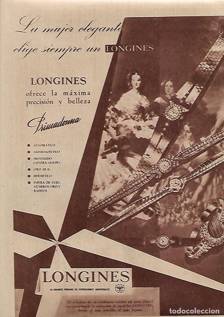 Collectionnisme: A&Ntilde;O 1958 RECORTE PRENSA PUBLICIDAD RELOJ LONGINES