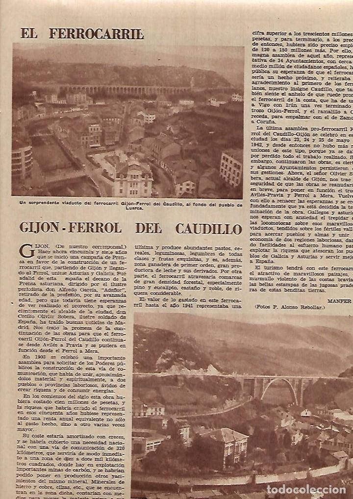 Collecting paper: A&Ntilde;O 1958 RECORTE PRENSA EL FERROCARRIL GIJON FERROL DEL CAUDILLO VIADUCTO LUARCA