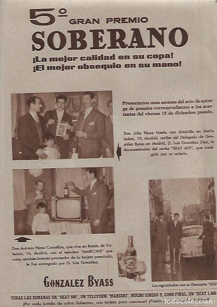Collecting paper: A&Ntilde;O 1962 RECORTE PRENSA PUBLICIDAD 5 GRAN PREMIO SOBERANO JULIO PEREZ ANTONIO PEREZ GANADORES