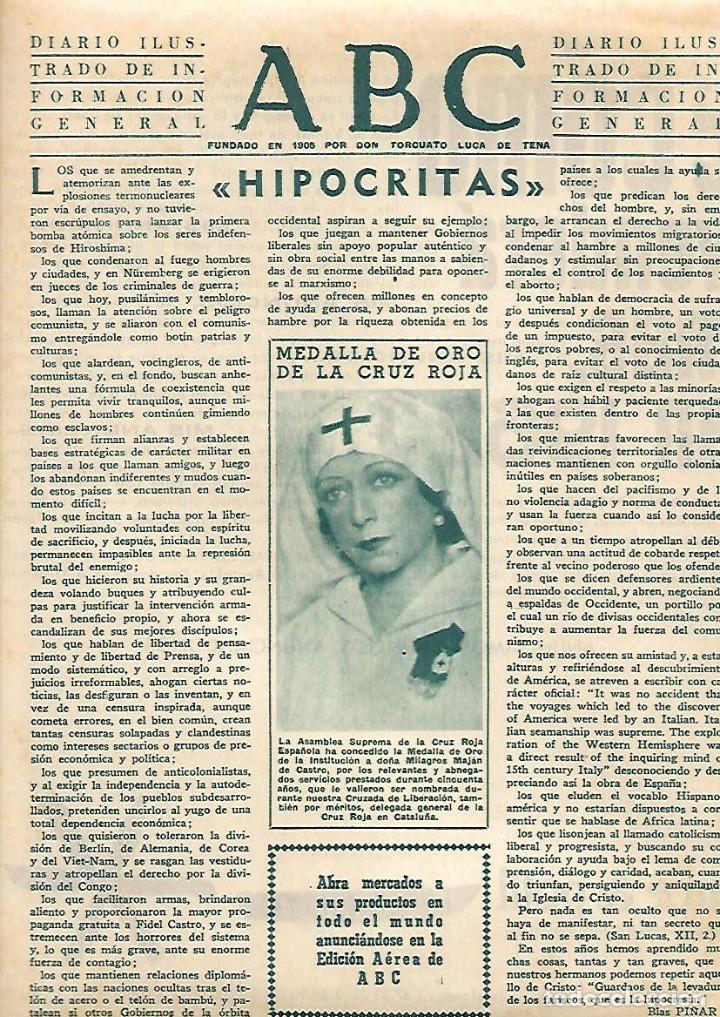 Collezionismo: A&Ntilde;O 1962 RECORTE PRENSA MILAGROS MAJAN DE CASTRO MEDALLA DE ORO DE LA CRUZ ROJA