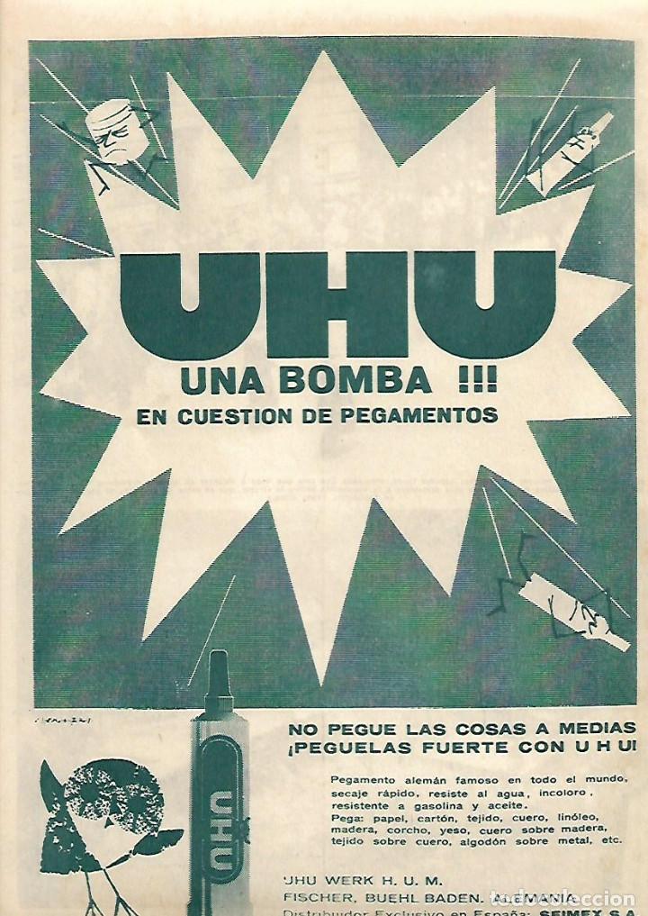 Collezionismo: A&Ntilde;O 1962 RECORTE PRENSA PUBLICIDAD PEGAMENTO UHU