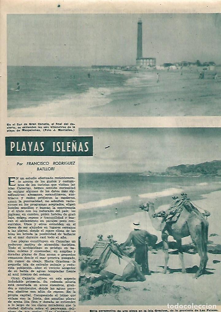 Coleccionismo: A&Ntilde;O 1959 RECORTE PRENSA CANARIAS PLAYAS ISLA GRACIOSA CAMELLOS LAS CANTERAS LAS PALMAS