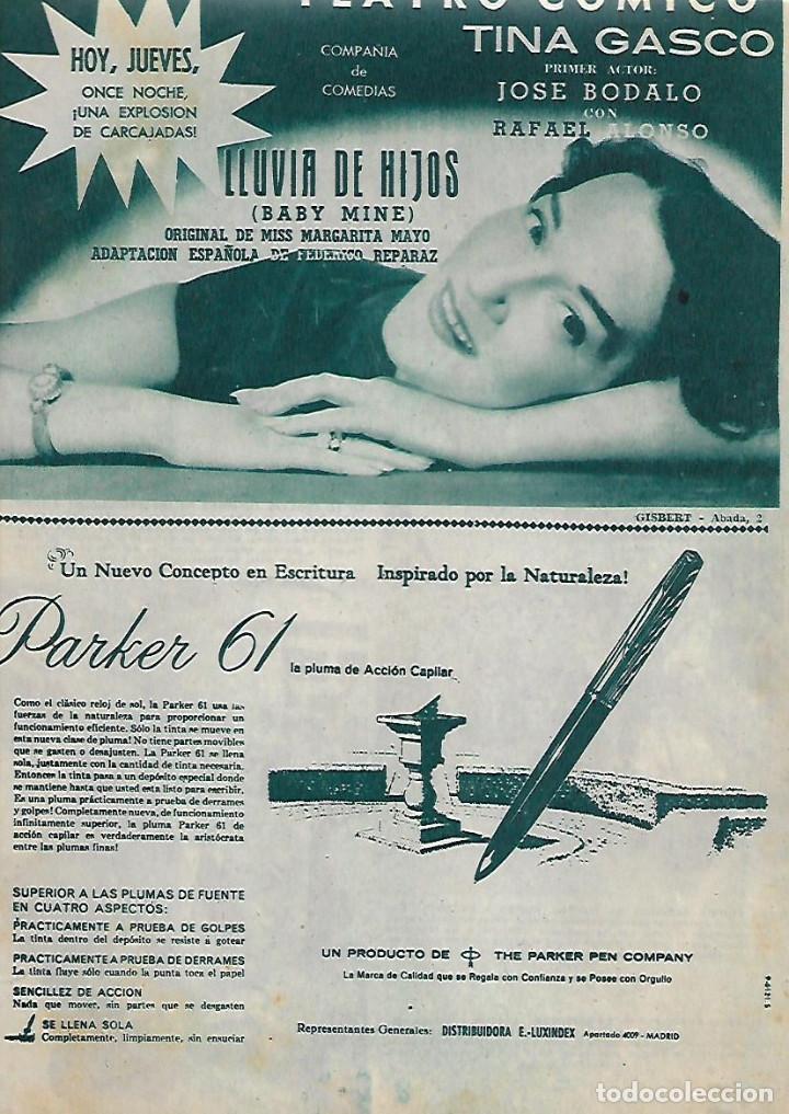 Collectionnisme: A&Ntilde;O 1959 RECORTE PRENSA PUBLICIDAD PLUMA PARKER 61