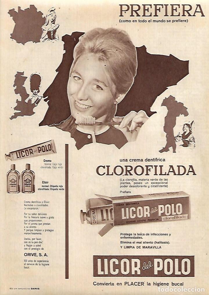 Collecting paper: A&Ntilde;O 1963 RECORTE PRENSA PUBLICIDAD LICOR DEL POLO DENTIFRICO CREMA DENTAL DENTIFRICA CLOROFILADA