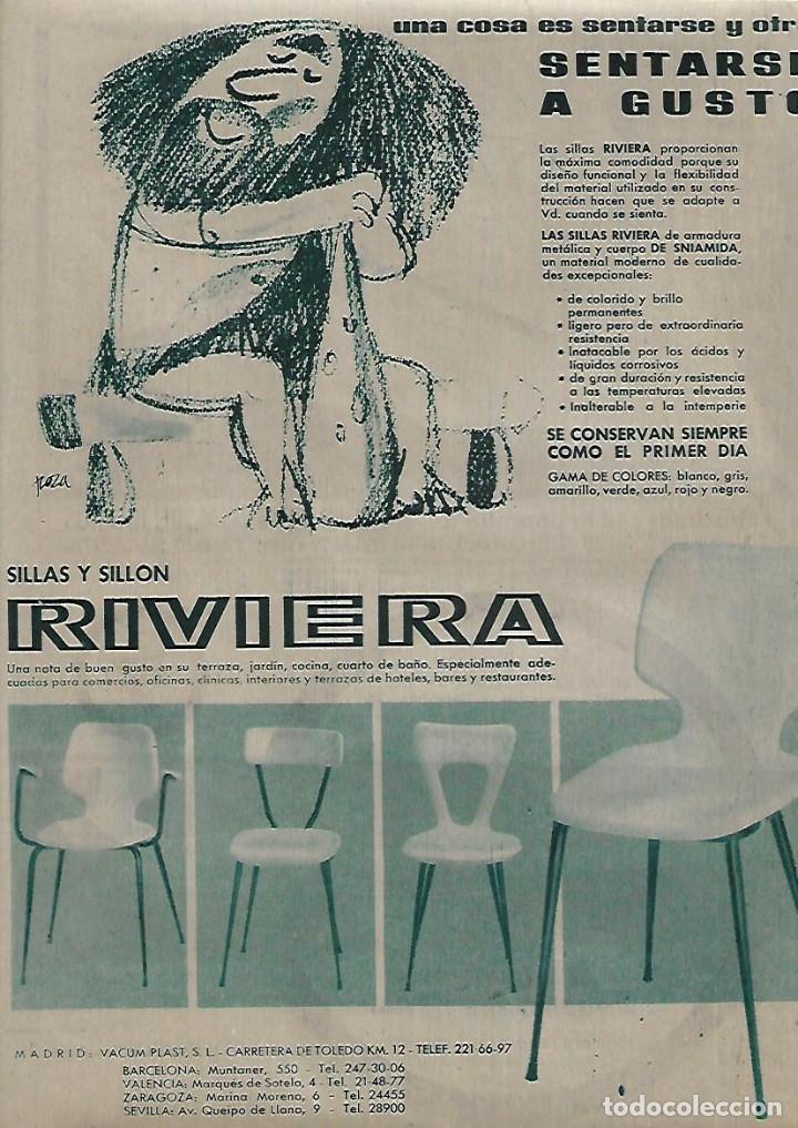 Collectionnisme: A&Ntilde;O 1962 RECORTE PRENSA PUBLICIDAD SILLAS SILLON RIVIERA