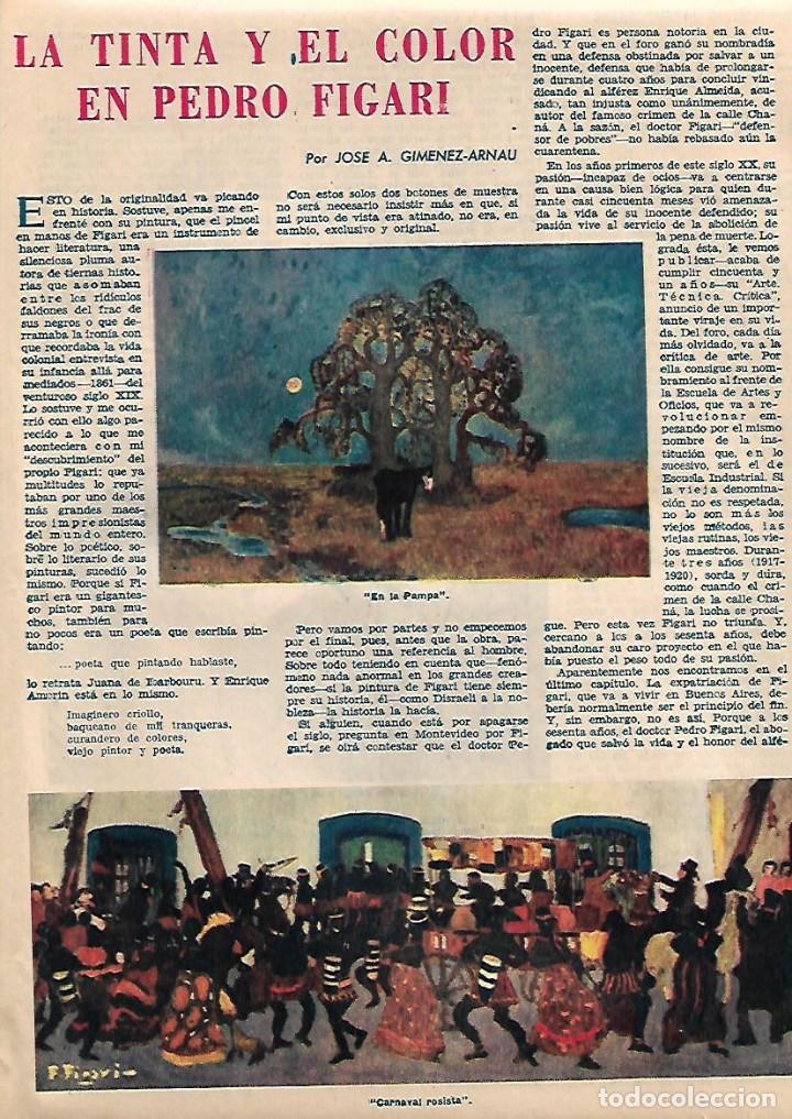 Collezionismo: A&Ntilde;O 1957 RECORTE PRENSA ARTE PINTURA LA TINTA Y EL COLOR EN PEDRO FIGARI PINTOR