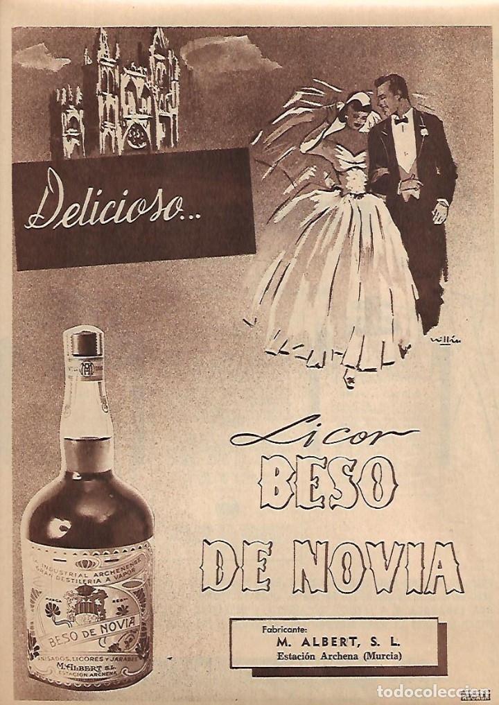 Collecting paper: A&Ntilde;O 1958 RECORTE PRENSA PUBLICIDAD BEBIDAS LICOR BESO DE NOVIA M ALBERT MURCIA