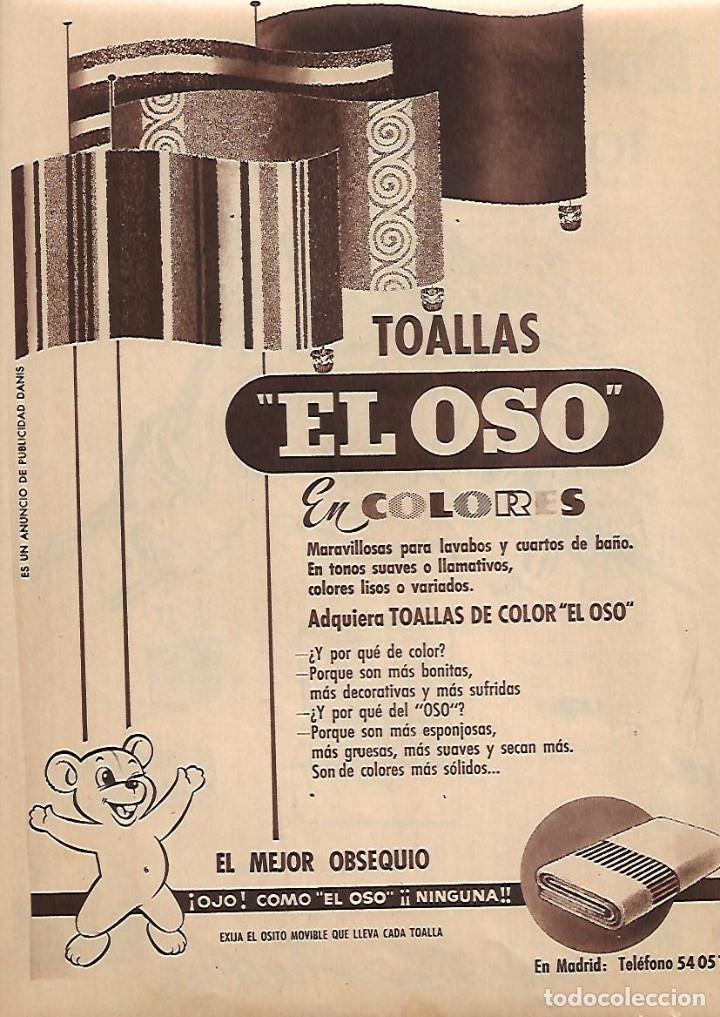 Coleccionismo: A&Ntilde;O 1958 RECORTE PRENSA PUBLICIDAD TOALLAS EL OSO