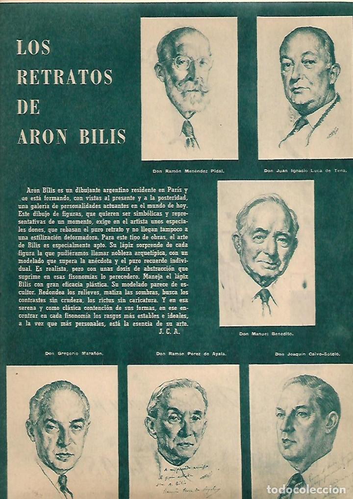 Collectionnisme: A&Ntilde;O 1958 RECORTE PRENSA ARON BILIS RETRATOS DIBUJO DIBUJANTE ARGENTINO