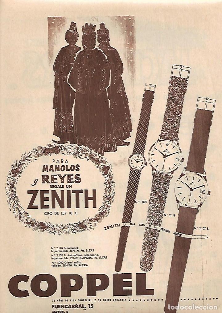 Collectionnisme: A&Ntilde;O 1958 RECORTE PRENSA PUBLICIDAD RELOJ ZENITH RELOJERIA COPPEL