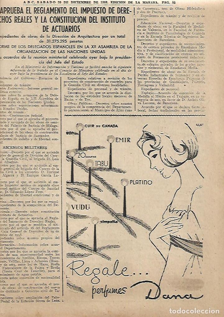 Collectionnisme: A&Ntilde;O 1958 RECORTE PRENSA PUBLICIDAD PERFUME PERFUMES DANA