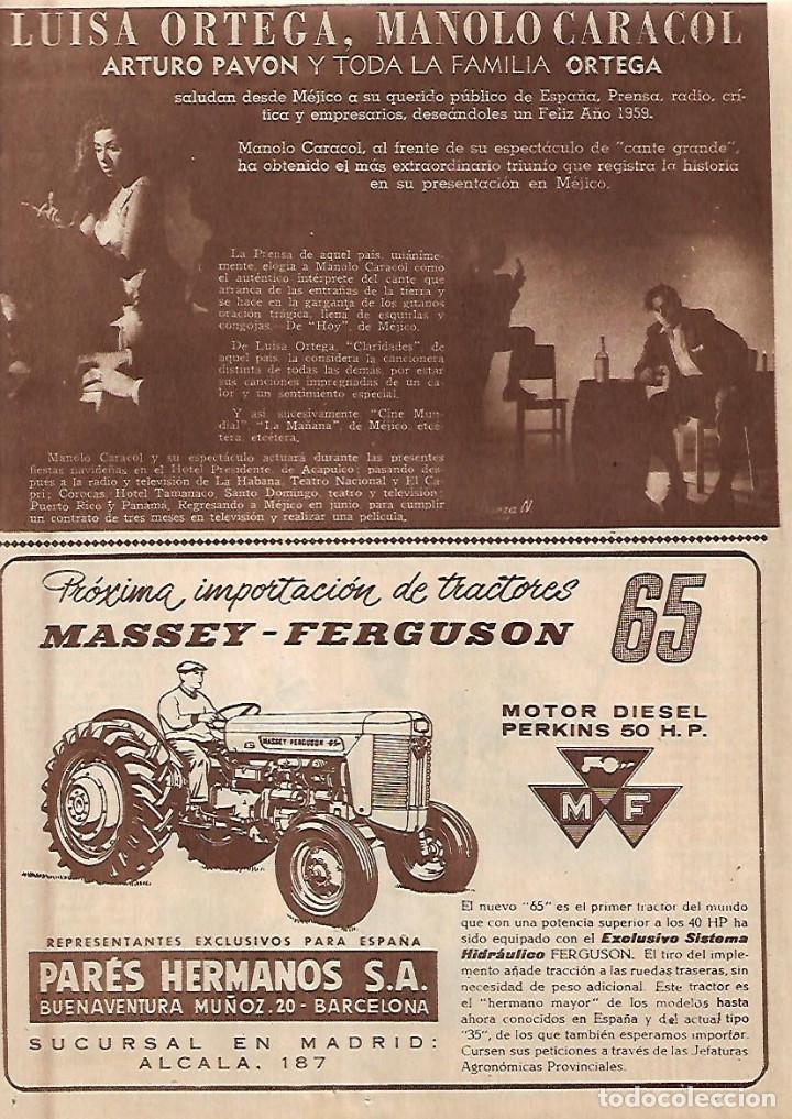 Collezionismo: A&Ntilde;O 1958 RECORTE PRENSA PUBLICIDAD TRACTOR MASSEY FERGUSON 65 PARES HERMANOS