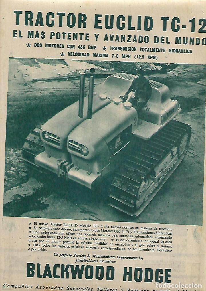 Collectionnisme: A&Ntilde;O 1958 RECORTE PRENSA PUBLICIDAD TRACTOR EUCLID TC 12 BLACKWOOD HODGE