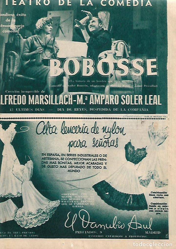 Collezionismo: A&Ntilde;O 1958 RECORTE PRENSA PUBLICIDAD EL DANUBIO AZUL ALTA LENCERIA DE NYLON PARA SE&Ntilde;ORAS