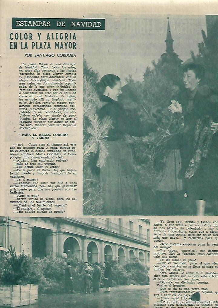 Collezionismo: A&Ntilde;O 1958 RECORTE PRENSA LA PLAZA MAYOR DE MADRID EN NAVIDAD VENTA ARBOLES FIGURITAS PESEBRE