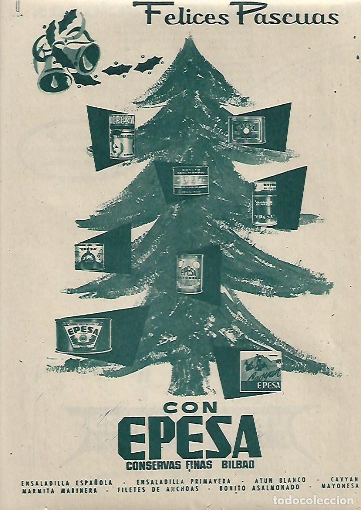 Coleccionismo: A&Ntilde;O 1958 RECORTE PRENSA PUBLICIDAD PRODUCTOS EPESA CONSERVAS FINAS BILBAO