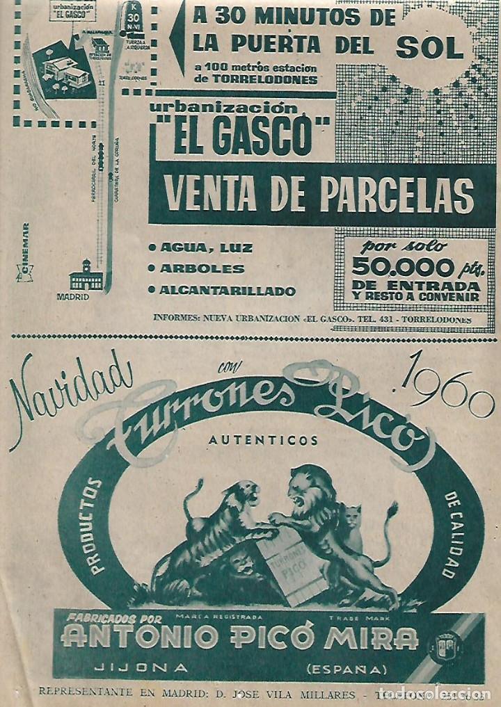 Collectionnisme: A&Ntilde;O 1960 RECORTE PRENSA PUBLICIDAD TURRON TURRONES PICO ANTONIO PICO MIRA JIJONA
