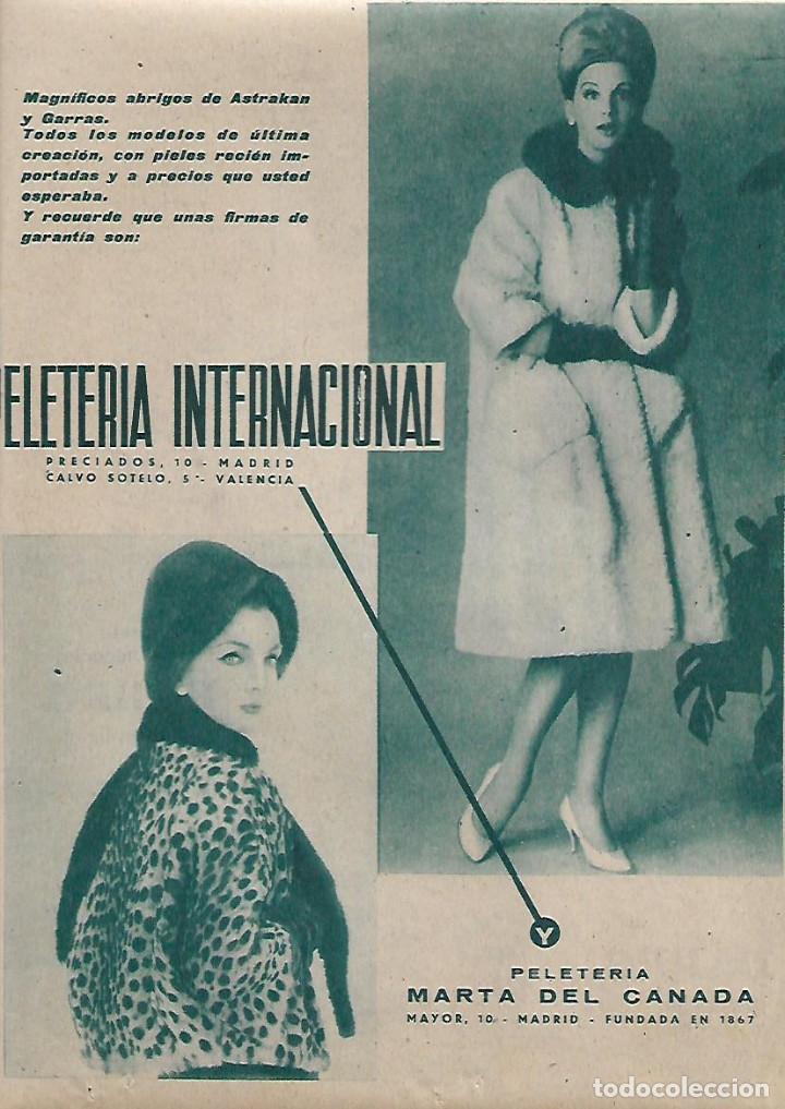 Collezionismo: A&Ntilde;O 1960 RECORTE PRENSA PUBLICIDAD PELETERIA INTERNACIONAL MARTA DEL CANADA