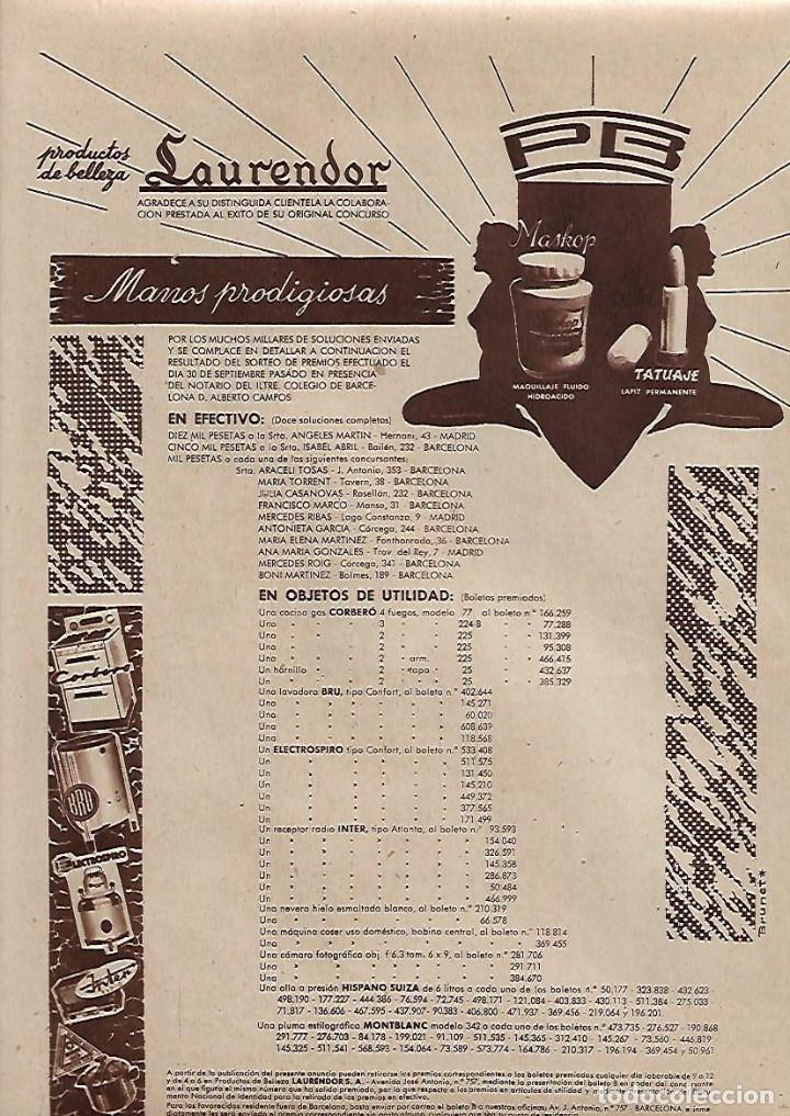 Collezionismo: A&Ntilde;O 1958 RECORTE PRENSA PUBLICIDAD PRODUCTOS DE BELLEZA LAURENDOR