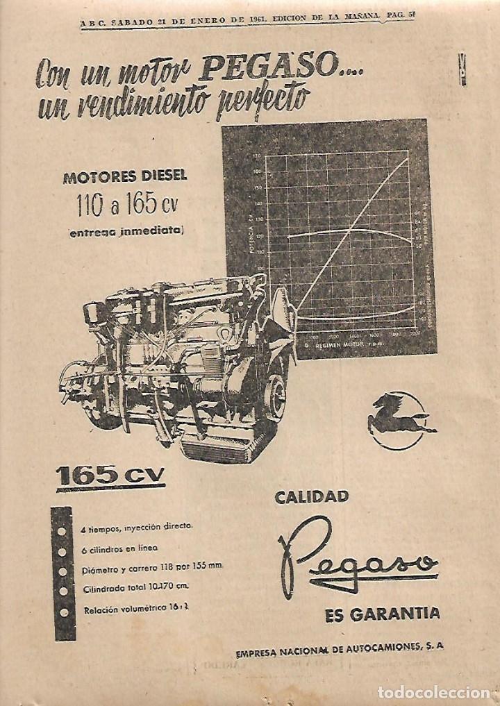 Coleccionismo: A&Ntilde;O 1961 RECORTE PRENSA PUBLICIDAD MOTOR PEGASO