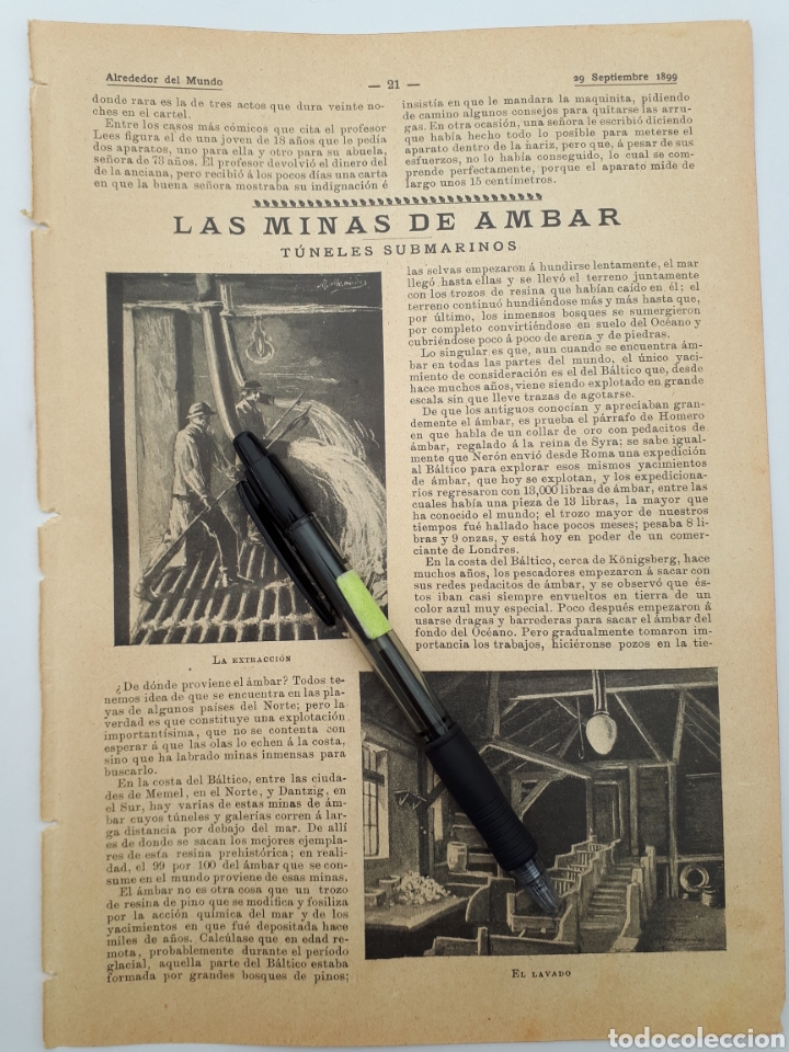 Coleccionismo: Las minas de &aacute;mbar. Tuneles submarinos. 1899