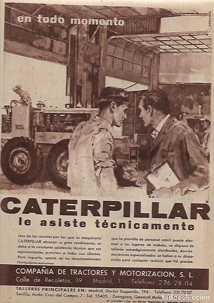 Colecionismo: A&Ntilde;O 1962 RECORTE PRENSA PUBLICIDAD CATERPILLAR COMPA&Ntilde;IA TRACTORES TRACTOR MAQUINARIA MOTORIZACION