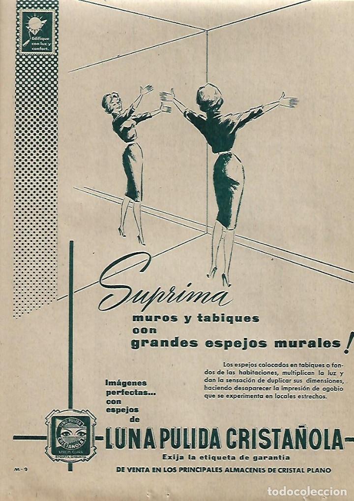 Collectionnisme: A&Ntilde;O 1962 RECORTE PRENSA PUBLICIDAD LUNA PULIDA CRISTA&Ntilde;OLA CRISTAL ESPEJO MURAL