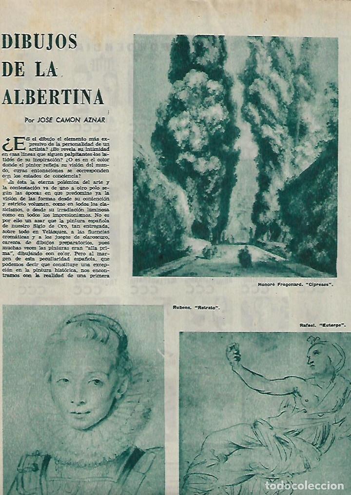 Collectionnisme: A&Ntilde;O 1962 RECORTE PRENSA ARTE EL DIBUJO DIBUJOS DE LA ALBERTINA RUBENS MIGUEL ANGEL REMBRANDT