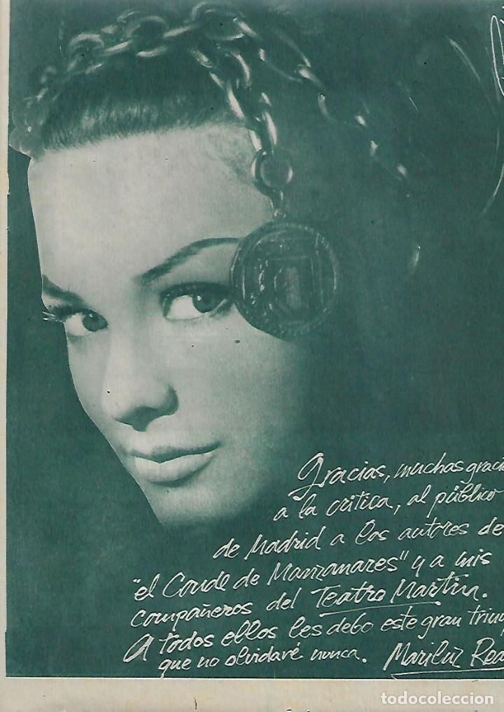 Collectionnisme: A&Ntilde;O 1962 RECORTE PRENSA MARI LUZ REAL TEATRO MARTIN AGRADECIMIENTO DEL EXITO OBTENIDO