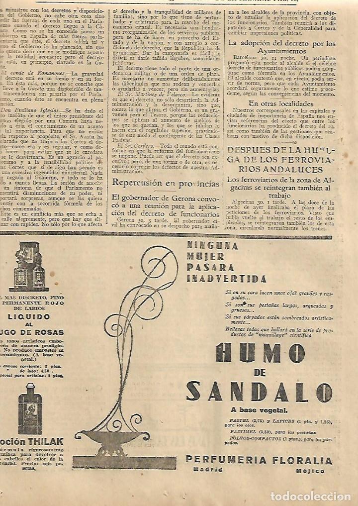 Collecting paper: A&Ntilde;O 1931 RECORTE PRENSA PUBLICIDAD HUMO DE SANDALO PERFUMERIA FLORALIA