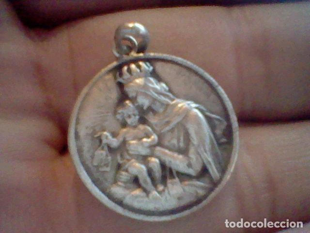 Coleccionismo: MEDALLA VIRGEN CORONADA CON NI&Ntilde;O Y SAGRADO CORAZON JESUS CREO PLATA LEER
