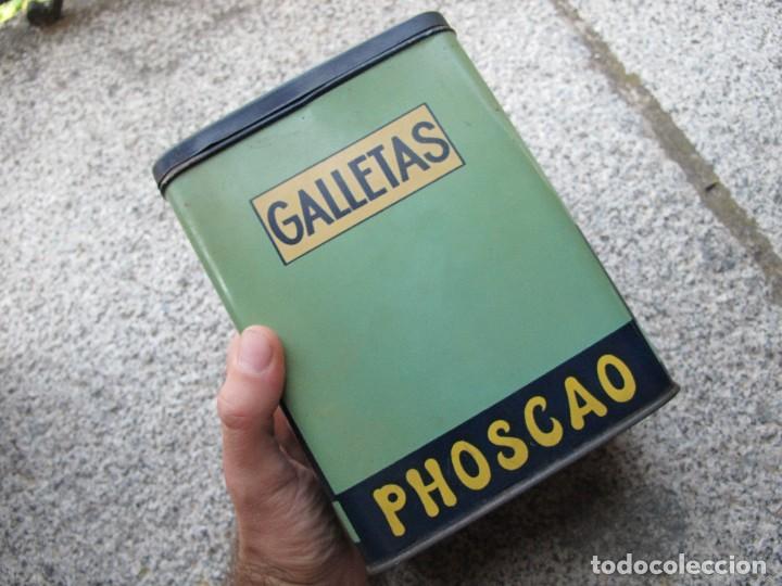 Coleccionismo: Caja de hojalata, galletas phoscao, en muy buen estado