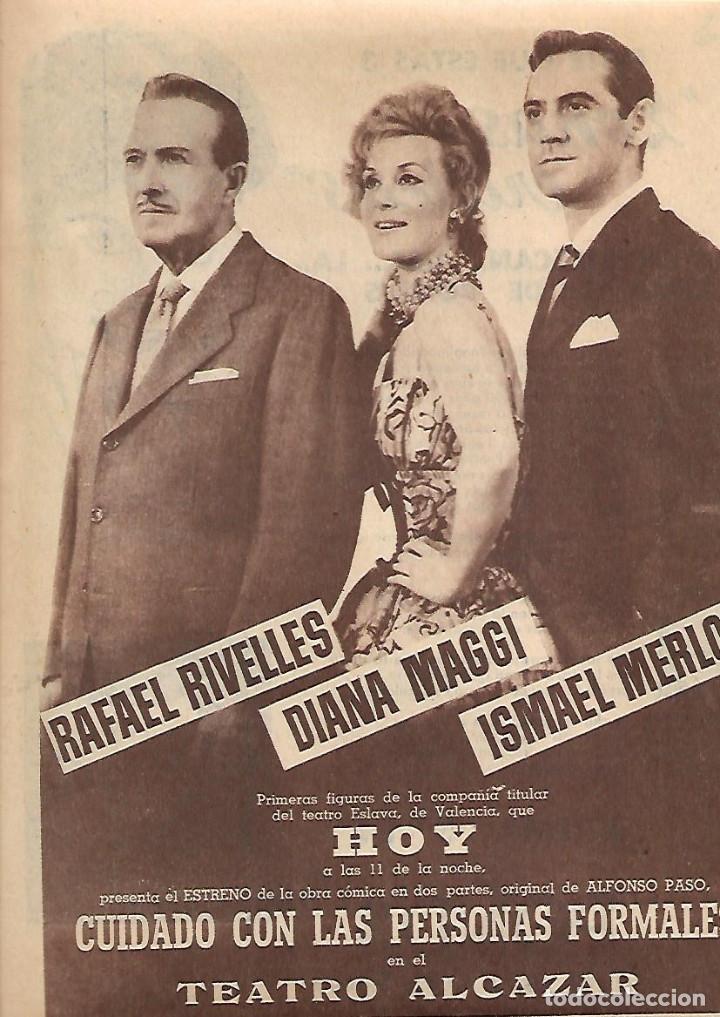 Collecting paper: A&Ntilde;O 1960 PUBLICIDAD OBRA TEATRO ALCAZAR RAFAEL RIVELLES DIANA MAGGI ISMAEL MERLO CUIDADO CON LAS PER