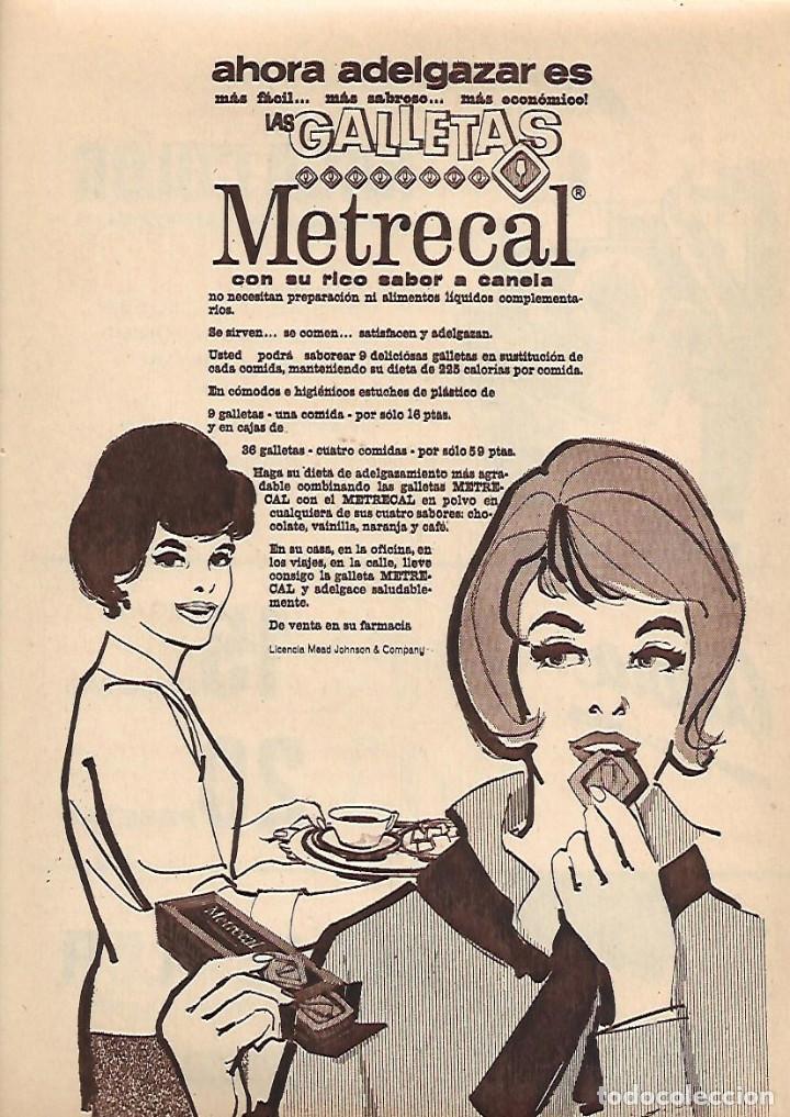 Collectionnisme: A&Ntilde;O 1962 RECORTE PRENSA PUBLICIDAD GALLETAS METRECAL ADELGAZAR DIETA