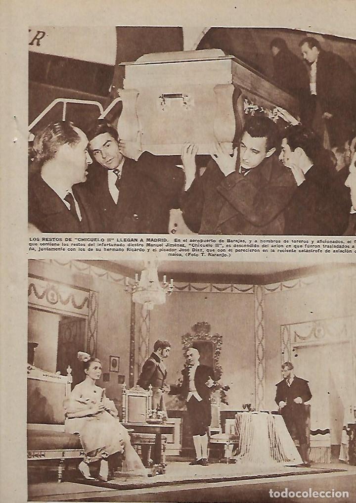 Collectionnisme: A&Ntilde;O 1960 RECORTE PRENSA MUERTE CHICUELO II LLEGADA DE LOS RESTOS MORTALES A MADRID BARAJAS TORERO