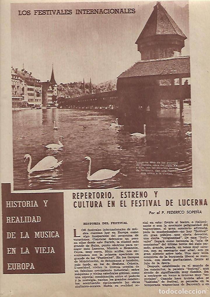 Collezionismo: A&Ntilde;O 1963 RECORTE PRENSA MUSICA CULTURA FESTIVAL INTERNACIONAL DE LUCERNA VON KARAJAN