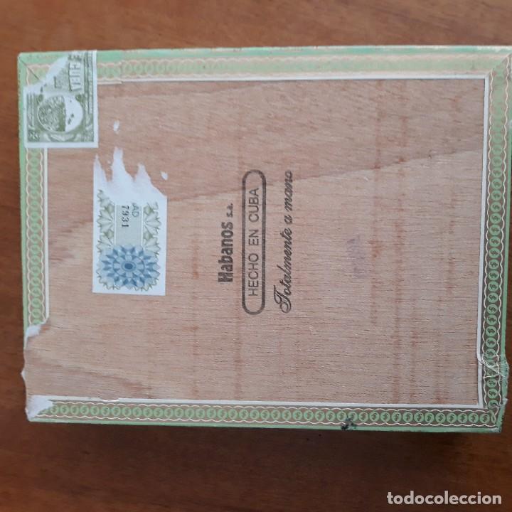 Coleccionismo: Caja vacia de madera de puros Flor de Cano - Foto 3