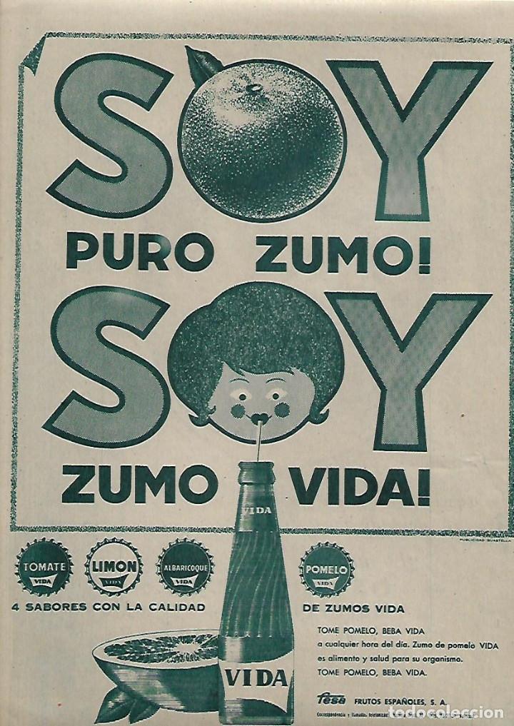 Collectionnisme: A&Ntilde;O 1962 RECORTE PRENSA PUBLICIDAD BEBIDAS ZUMO VIDA ZUMOS FRUTA FESA FRUTOS ESPA&Ntilde;OLES