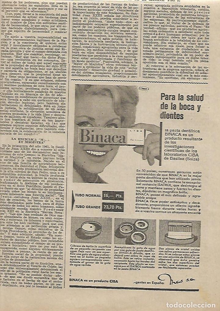 Coleccionismo: A&Ntilde;O 1962 RECORTE PRENSA PUBLICIDAD BINACA DENTIFRICO PASTA DENTIFRICA CIBA MAS SA