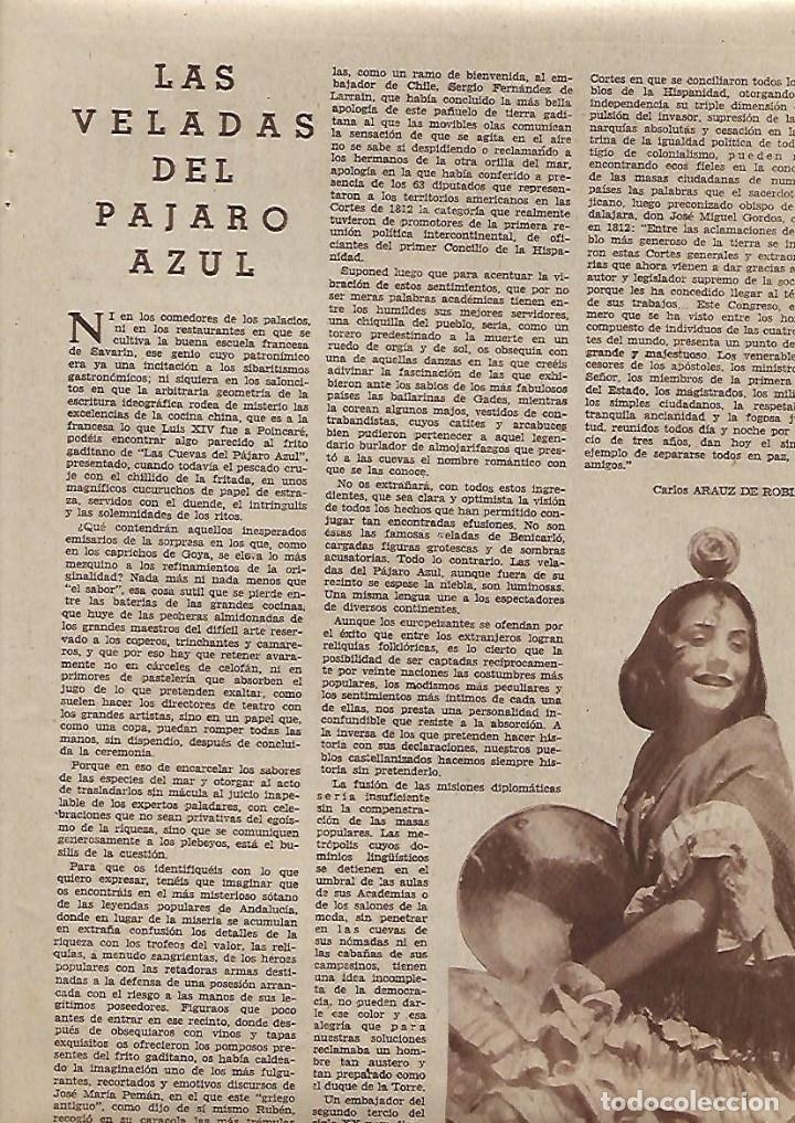 Collecting paper: A&Ntilde;O 1962 RECORTE PRENSA LA CUEVA DEL PAJARO AZUL CADIZ GASTRONOMIA RESTAURANTE COMIDA